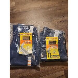 Lot Of 2 Wrangler Men's 32 X 34 Dark Wash High Rise Rigid Cowboy Cut Straight
